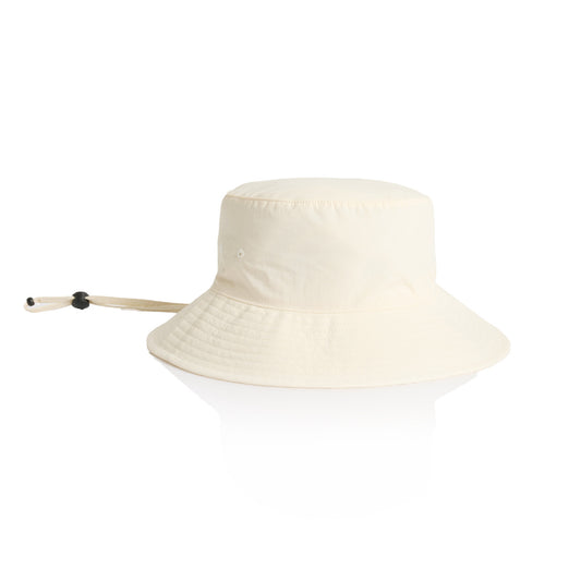 Nylon Wide Brim Bucket Hat – Cap - Ecru