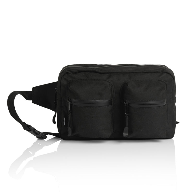 Recycled Double Waist Bag - Black