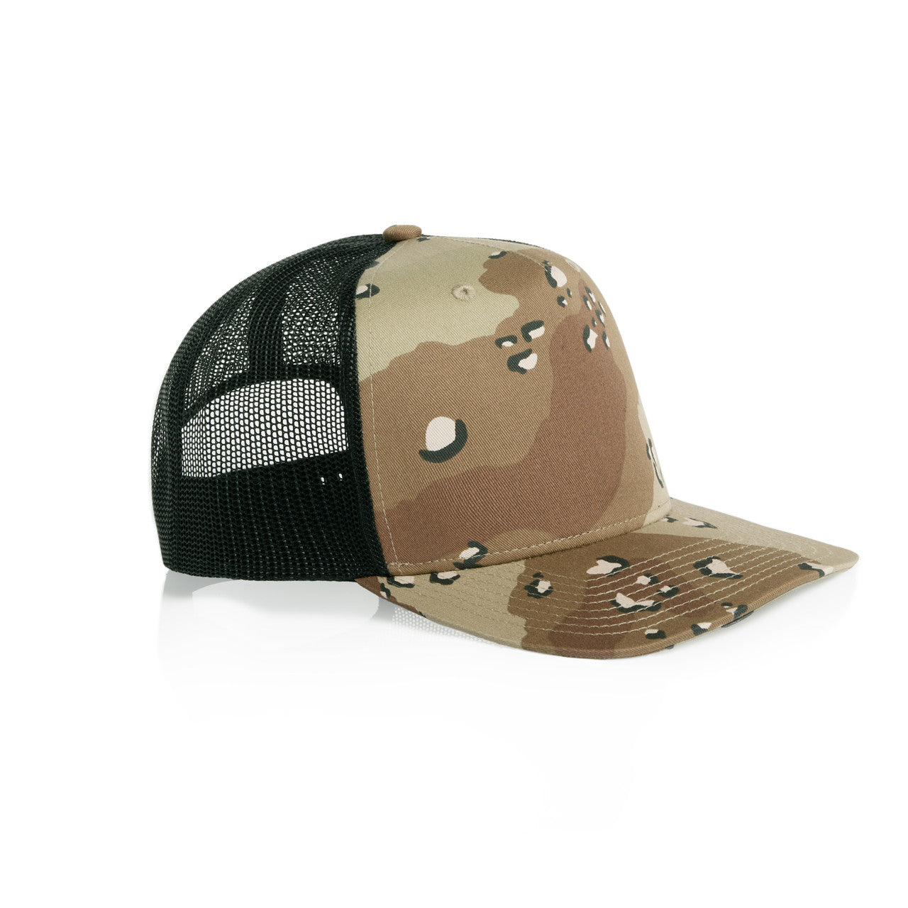 Stock Contrast Camo Trucker – Cap - DESERT_CAMO_BLACK - SIDE