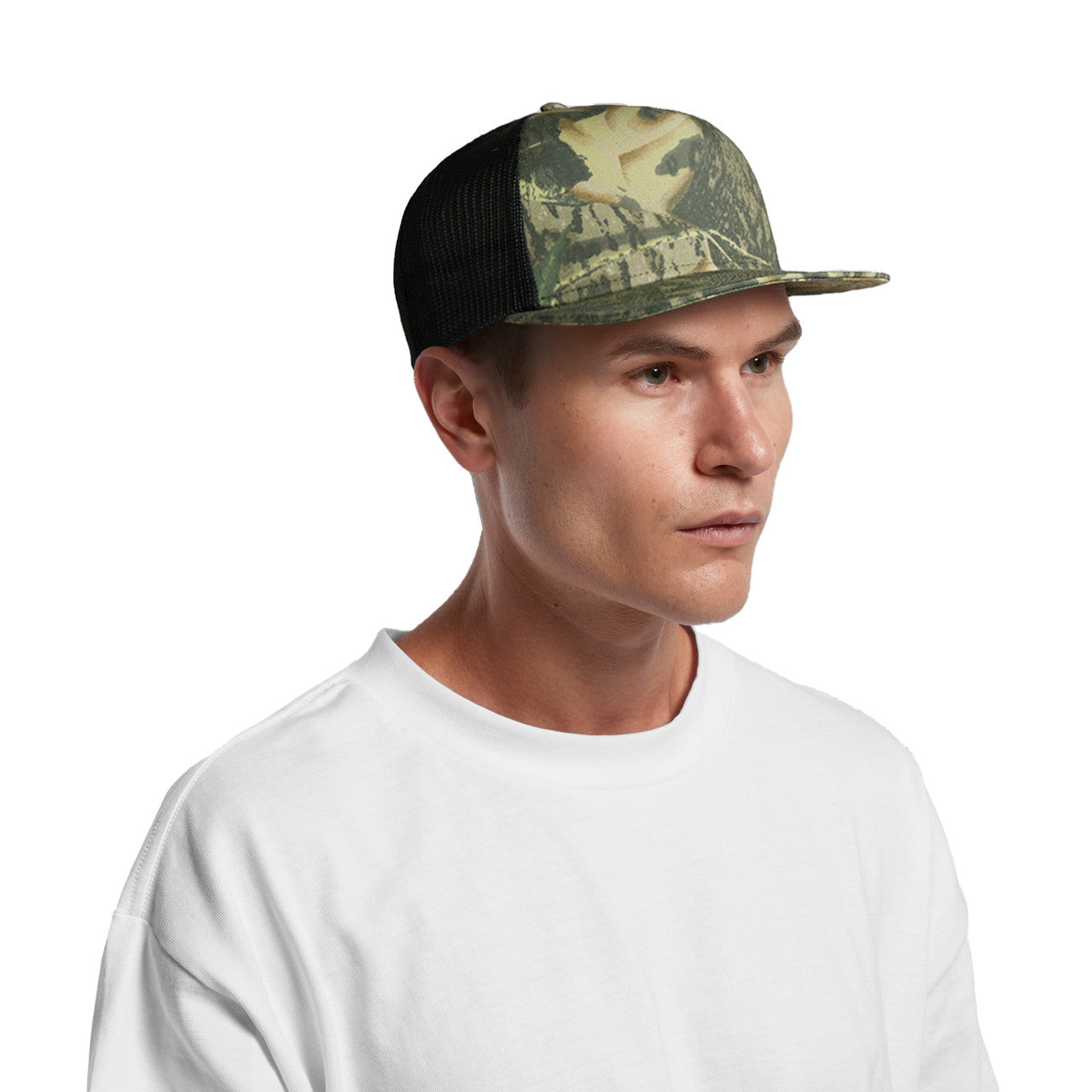 Stock Contrast Camo Trucker – Cap - FRONT