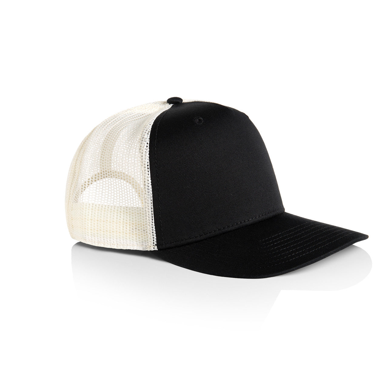 Stock Contrast Trucker – Cap - BLACK_ECRU - SIDE