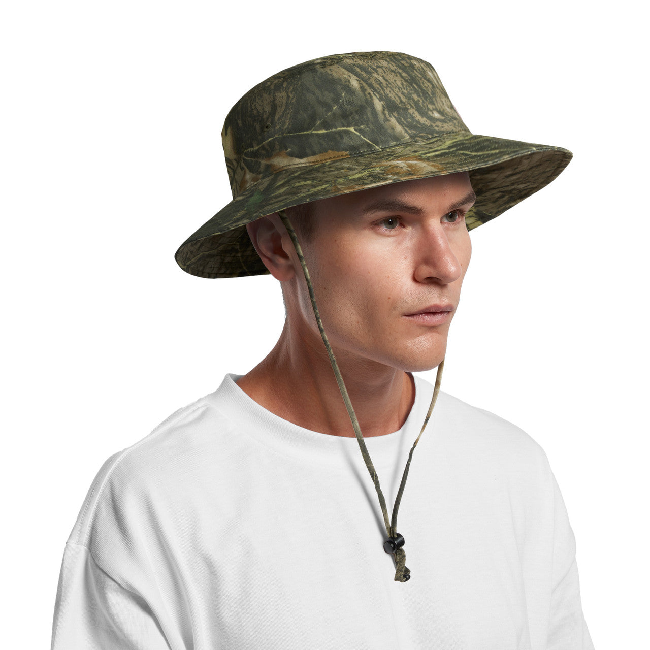 Wide Brim Camo Bucket Hat – Cap - FRONT
