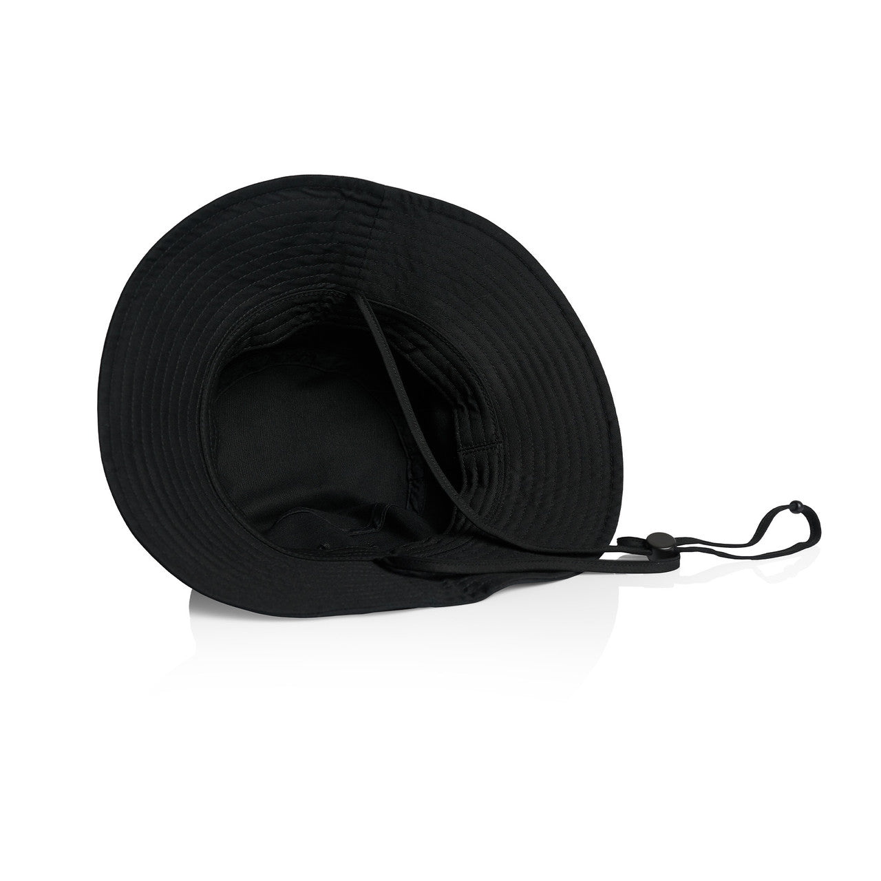 Wide Brim Bucket Hat – Cap - BLACK - BACK