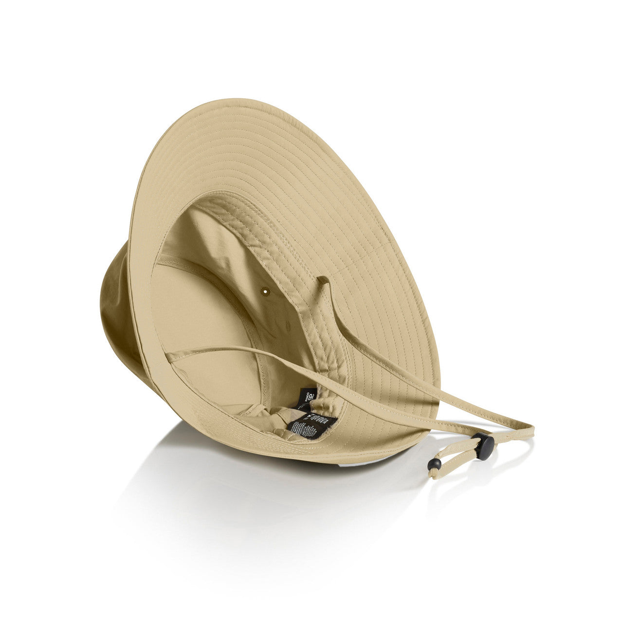 Nylon Wide Brim Bucket Hat – Cap - KHAKI - BACK