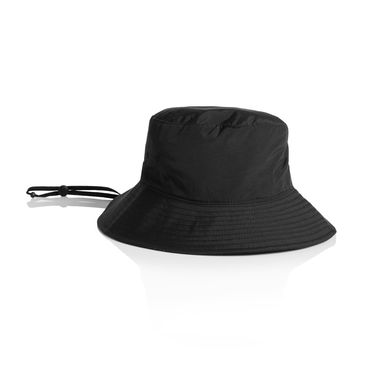 Nylon Wide Brim Bucket Hat – Cap - Black