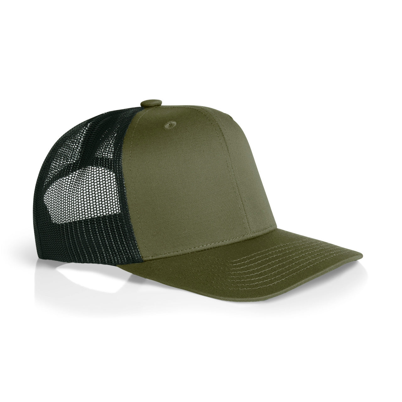 Mesh Contrast Trucker Cap - ARMY/BLACK - SIDE