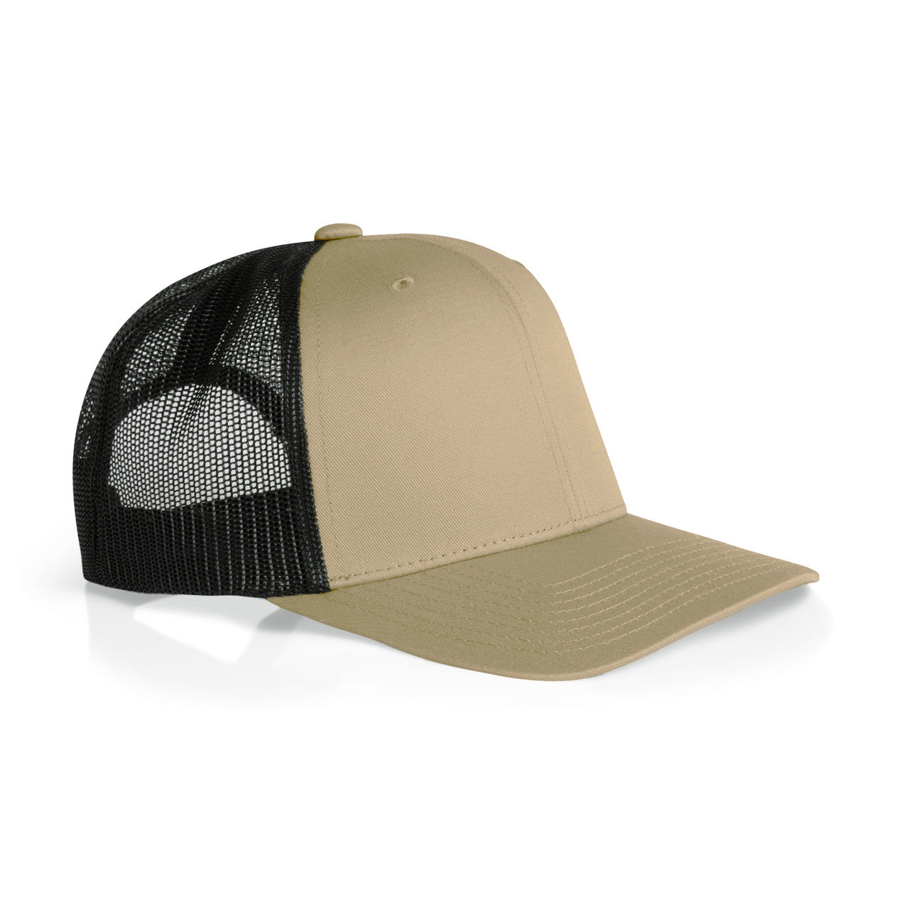 Mesh Contrast Trucker Cap - KHAKI/BLACK - SIDE