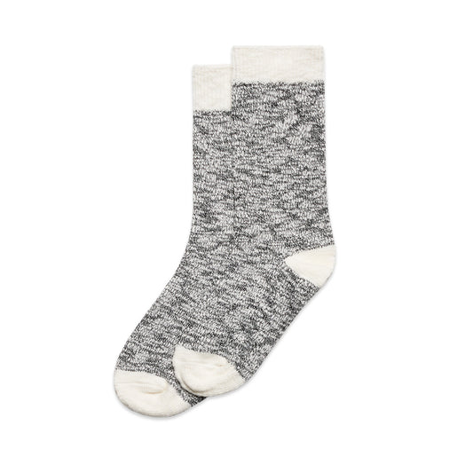 Slub Socks (2 Pairs) - Black/Natural