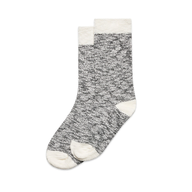 Slub Socks (2 Pairs) - Black/Natural