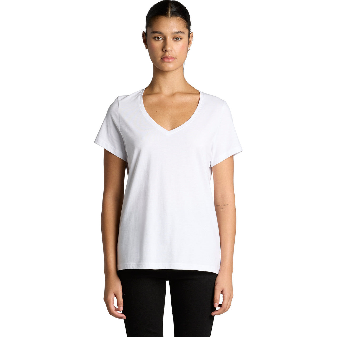 Wo's Maple V Neck Tee – T-Shirt - FRONT