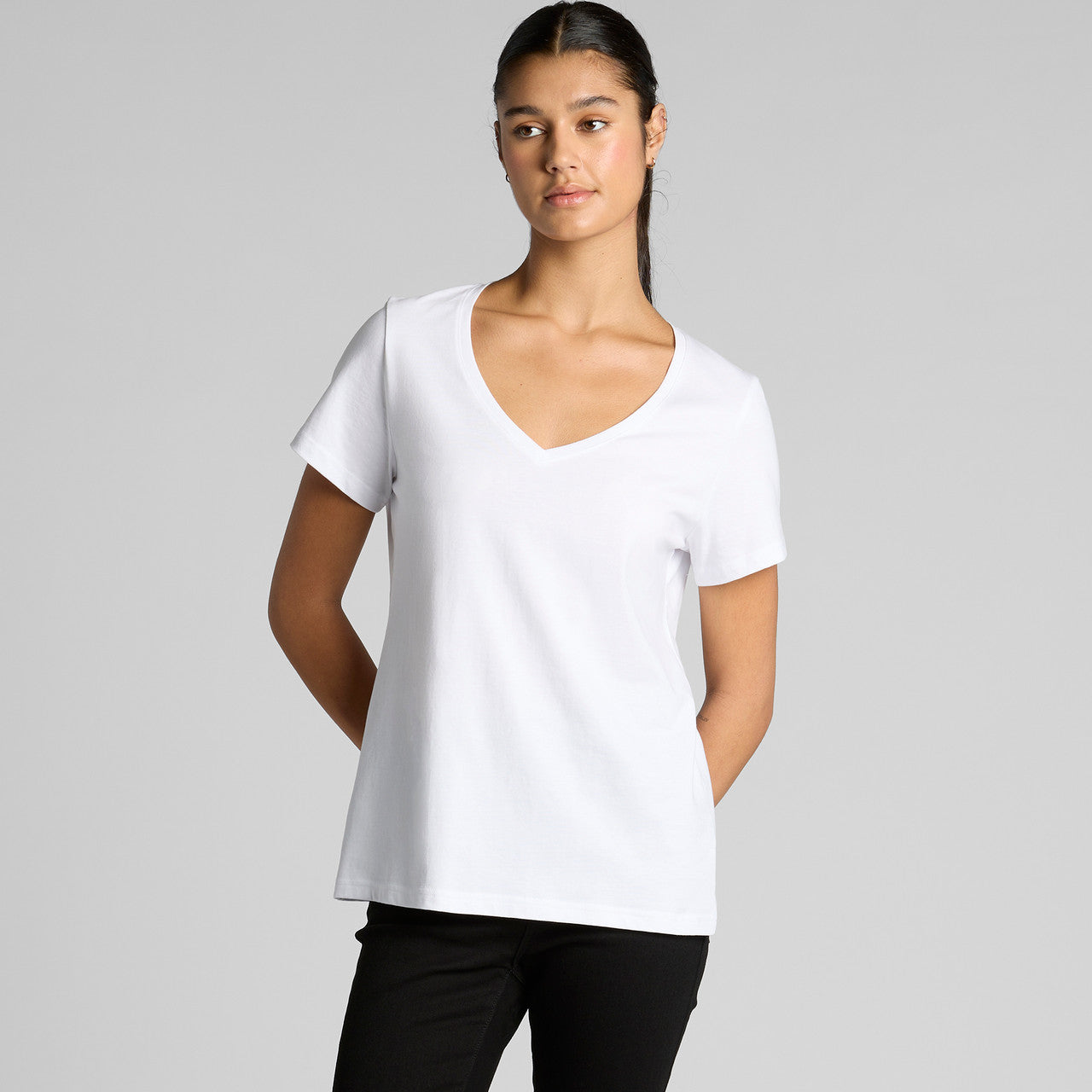 Wo's Maple V Neck Tee – T-Shirt - BACK