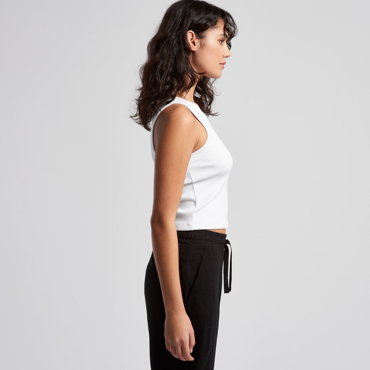 Wo's Organic Rib Crop Tank – Tank Top - SIDE