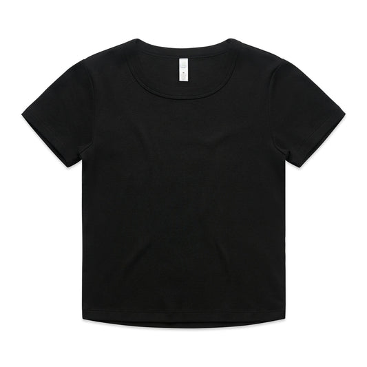Wo's Organic Rib Baby Tee – T-Shirt - Black