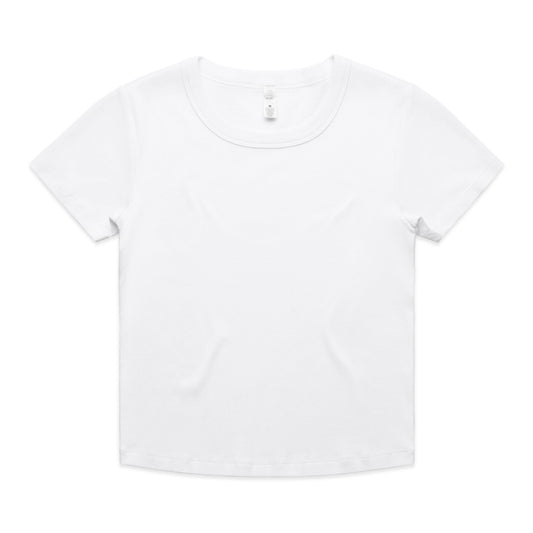 Wo's Organic Rib Baby Tee – T-Shirt - White