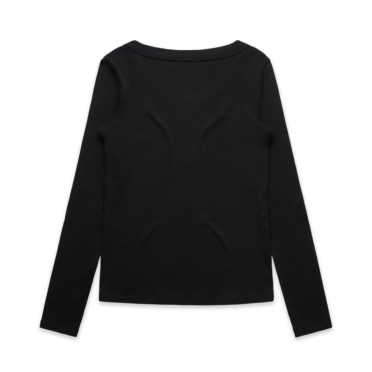Wo's Organic Baby Rib L/S Tee – Long Sleeve Tee - BLACK - BACK