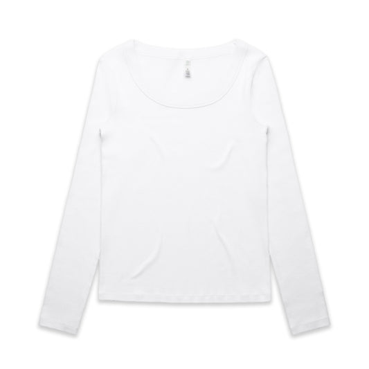 Wo's Organic Baby Rib L/S Tee – Long Sleeve Tee - White