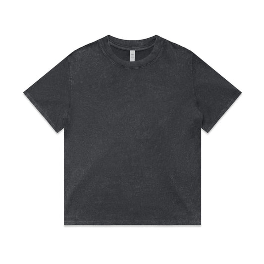 Wo's Stone Wash Heavy Tee – T-Shirt - Black Stone