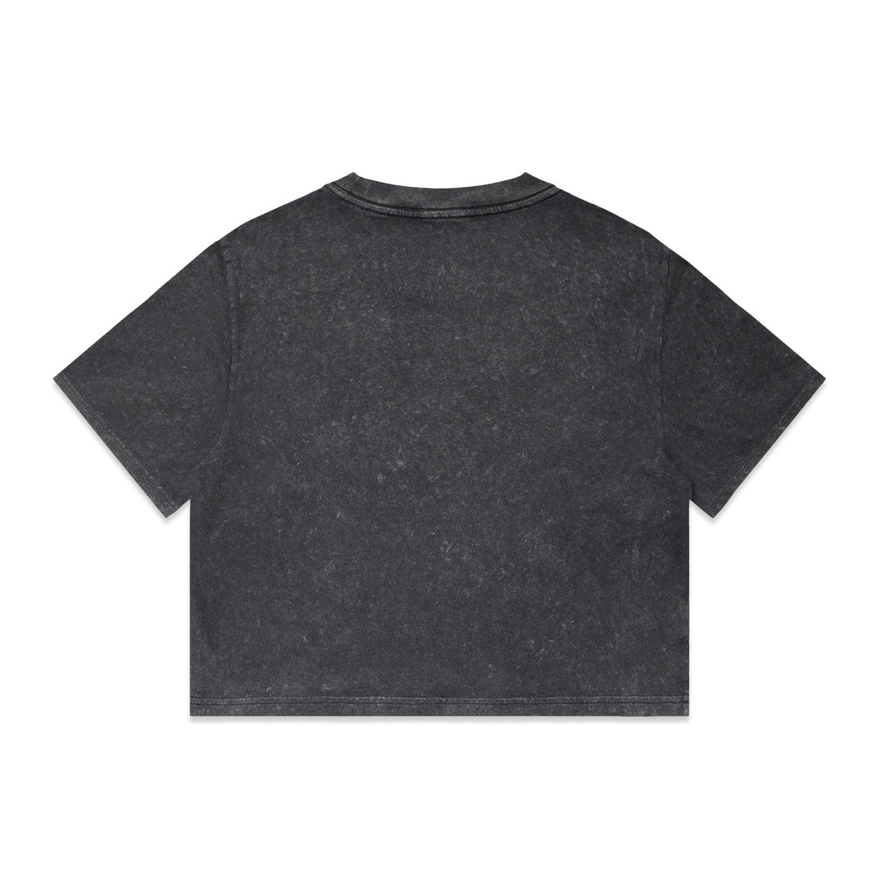 Wo's Stone Wash Heavy Crop – T-Shirt - BLACK STONE - BACK