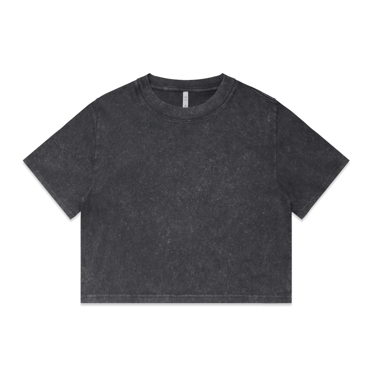 Wo's Stone Wash Heavy Crop – T-Shirt - Black Stone