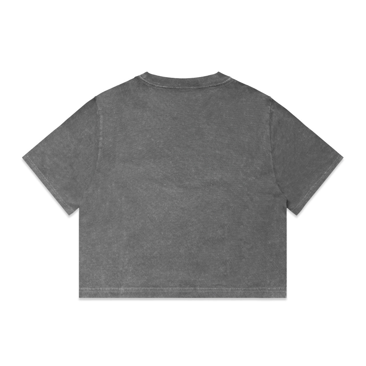 Wo's Stone Wash Heavy Crop – T-Shirt - COAL STONE - BACK