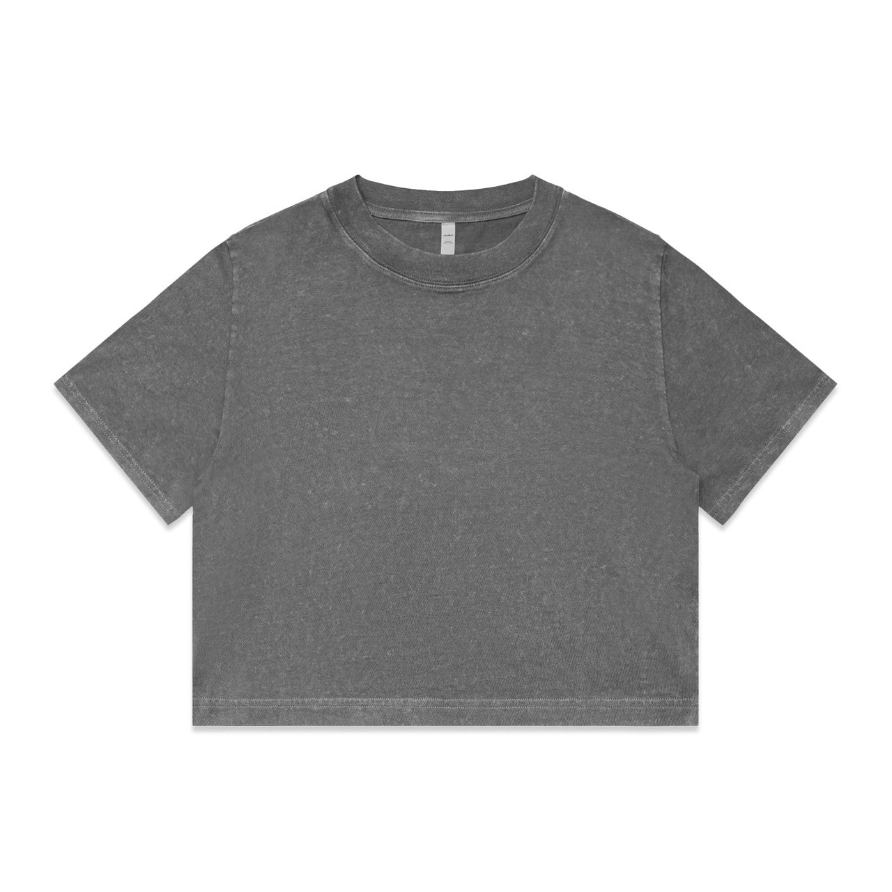 Wo's Stone Wash Heavy Crop – T-Shirt - Coal Stone