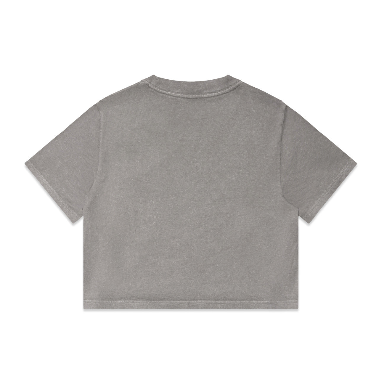 Wo's Stone Wash Heavy Crop – T-Shirt - GREY STONE - BACK