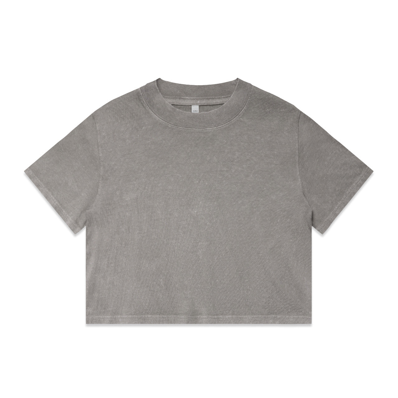 Wo's Stone Wash Heavy Crop – T-Shirt - Grey Stone