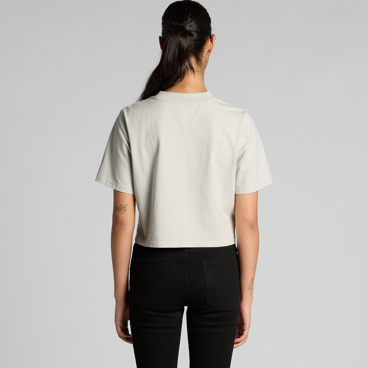 Wo's Heavy Faded Crop Tee – T-Shirt - BACK