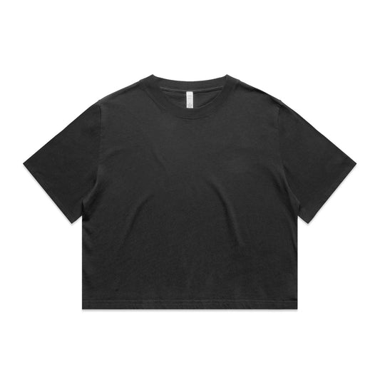 Wo's Heavy Faded Crop Tee – T-Shirt - Faded Black