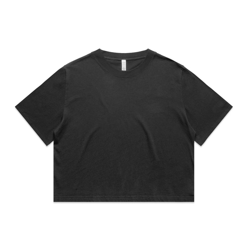 Wo's Heavy Faded Crop Tee – T-Shirt - Faded Black
