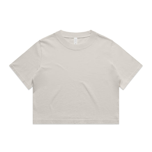 Wo's Heavy Faded Crop Tee – T-Shirt - Faded Bone