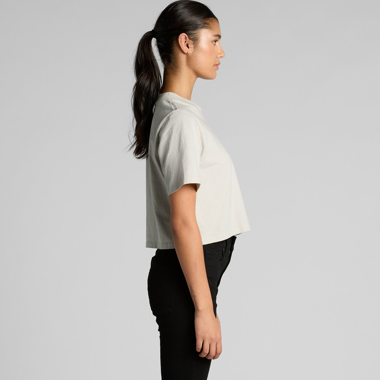 Wo's Heavy Faded Crop Tee – T-Shirt - SIDE