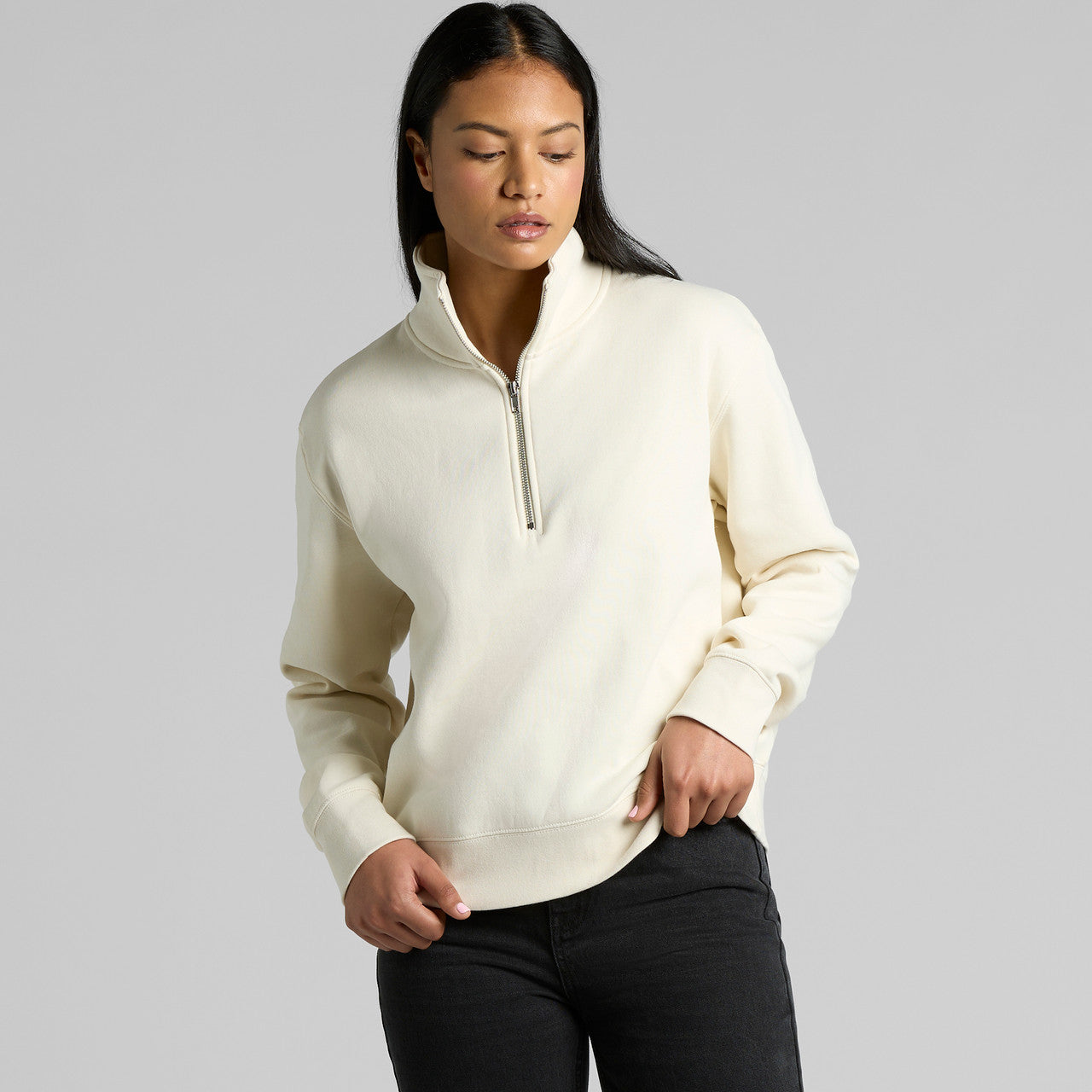 Wo's Stencil Half Zip Crew – Hoodie - BACK