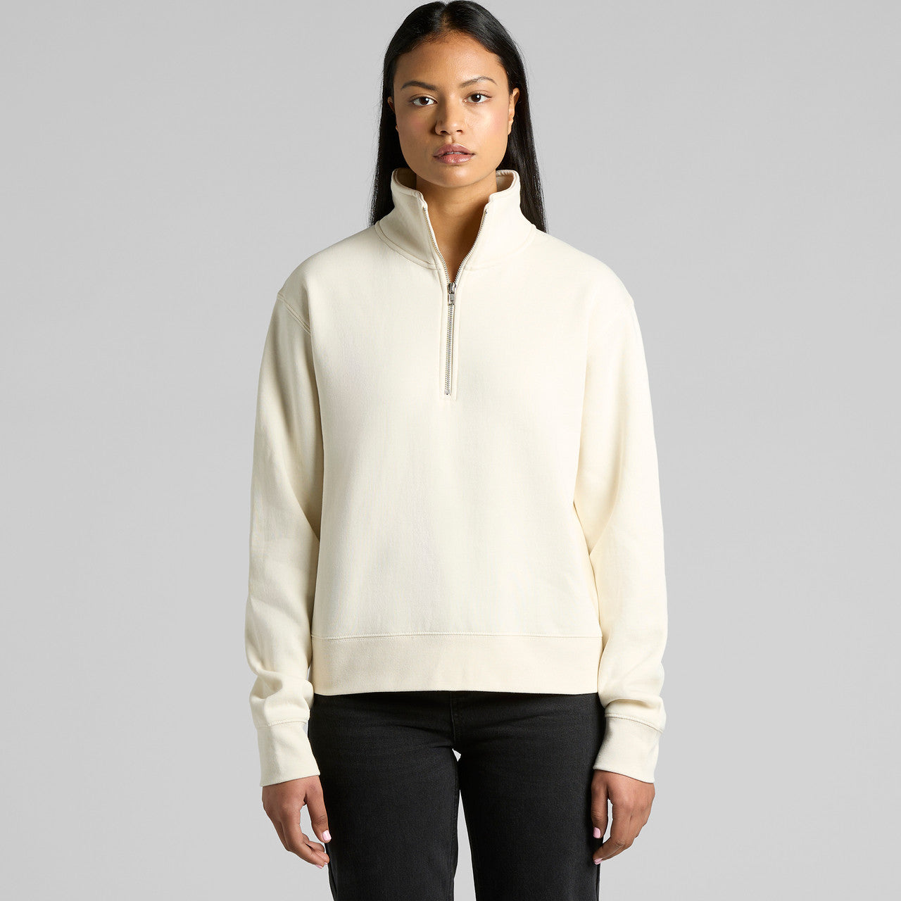 Wo's Stencil Half Zip Crew – Hoodie - MAIN