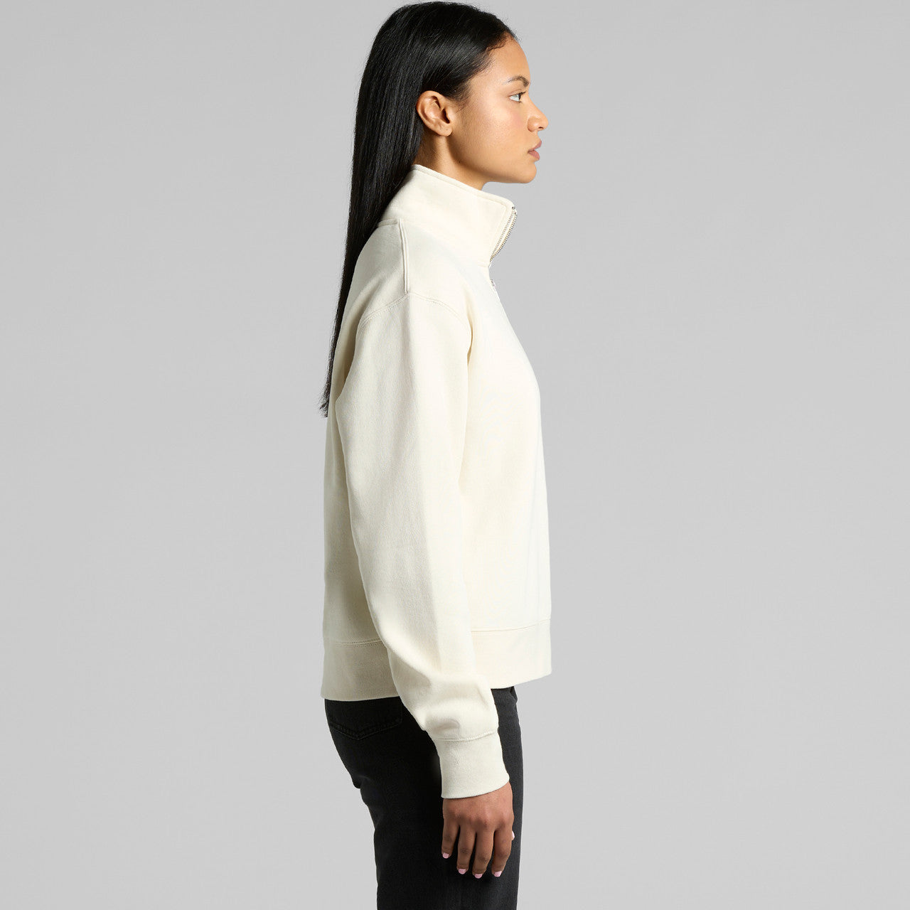 Wo's Stencil Half Zip Crew – Hoodie - SIDE