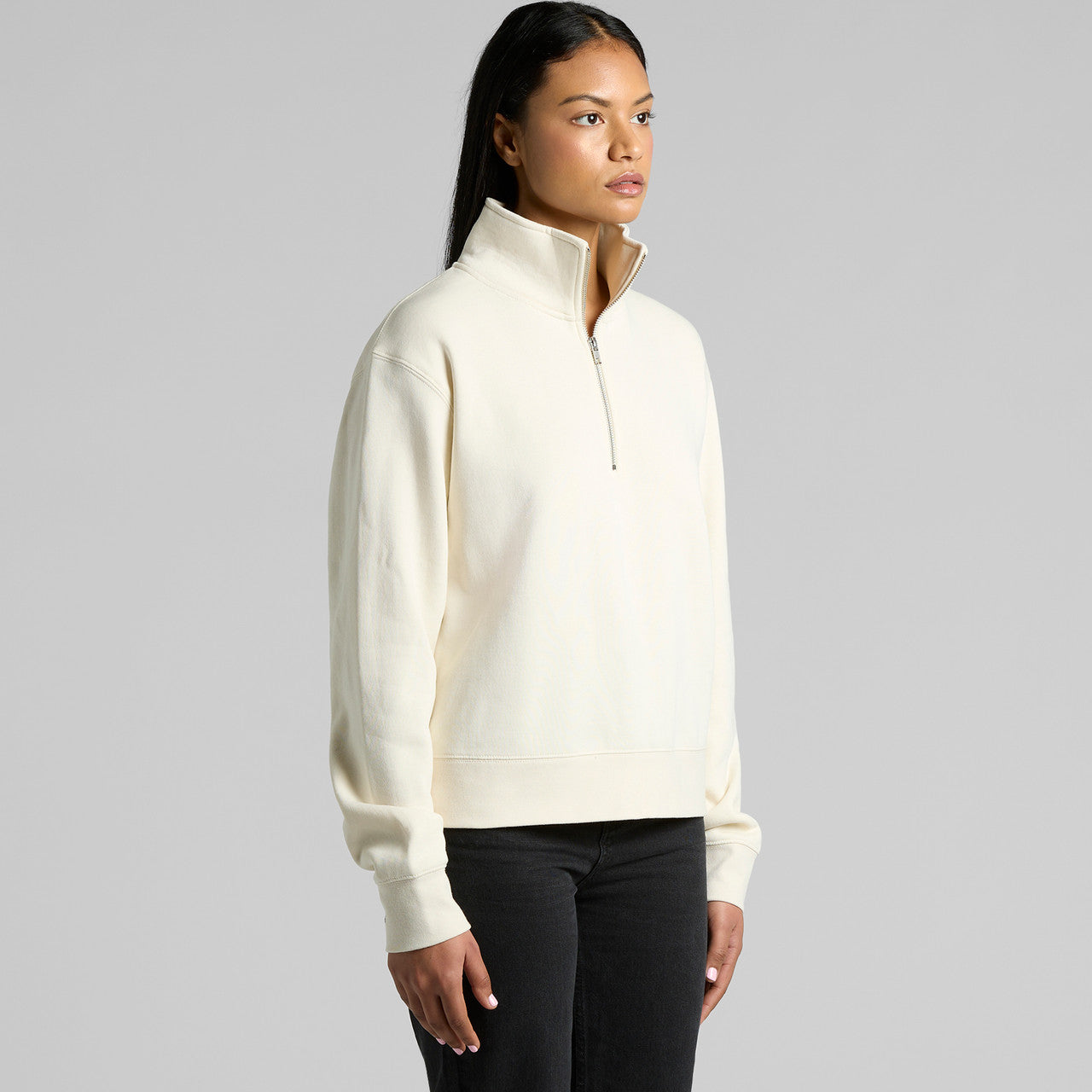 Wo's Stencil Half Zip Crew – Hoodie - TURN