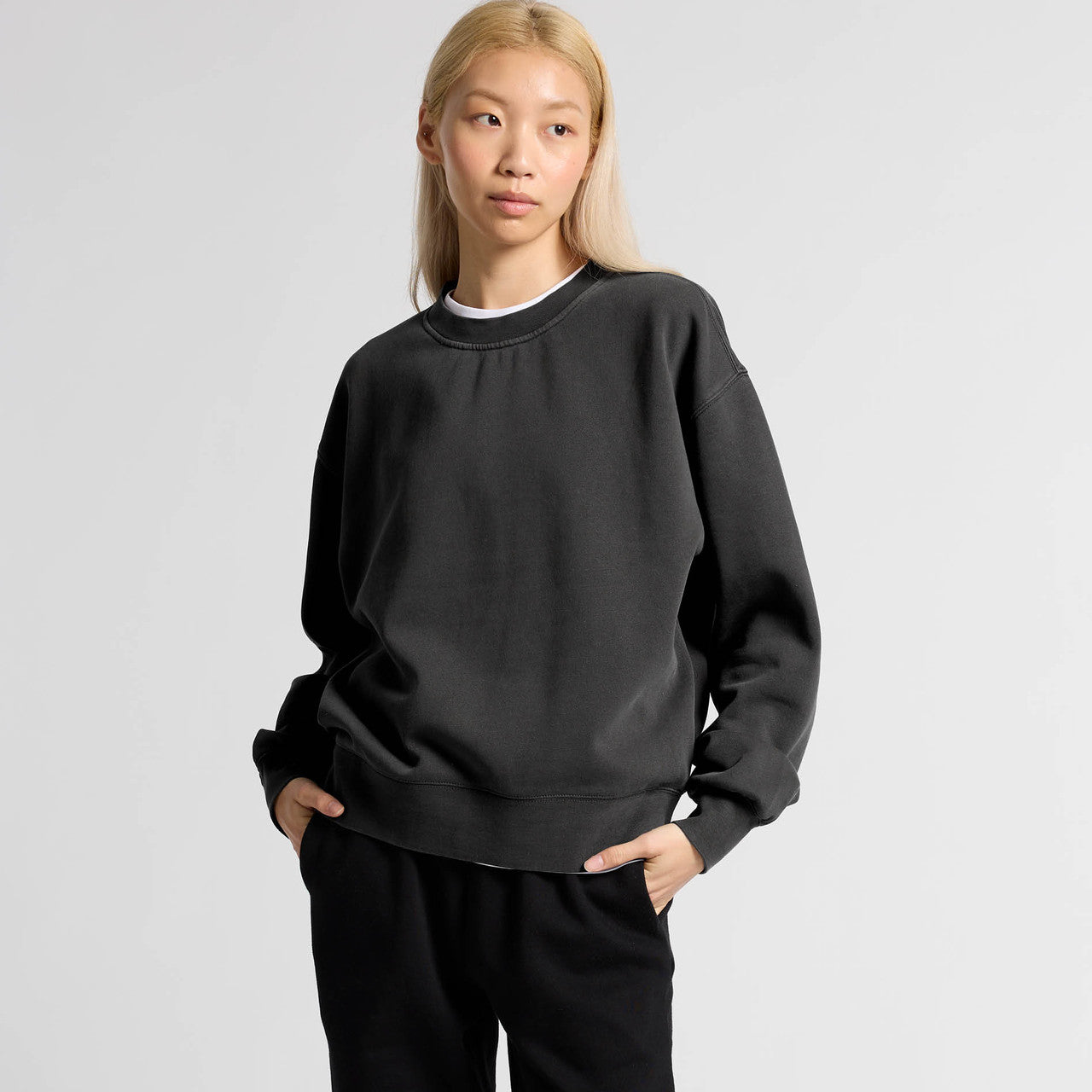 Wo's Relax Faded Crew – Sweatshirt - BACK
