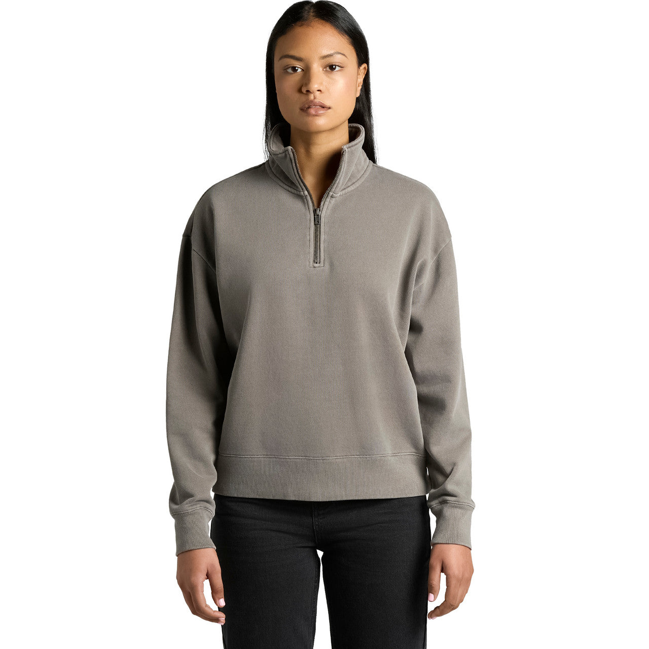 Wo's Relax Faded Half Zip – Hoodie - FRONT