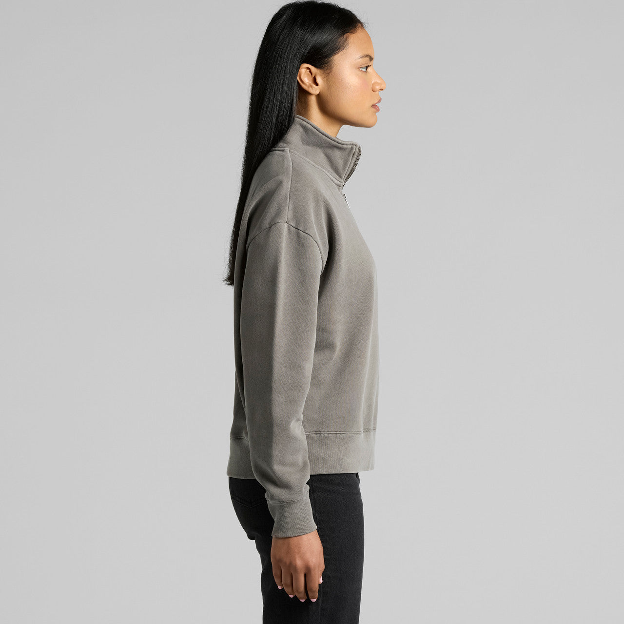 Wo's Relax Faded Half Zip – Hoodie - SIDE
