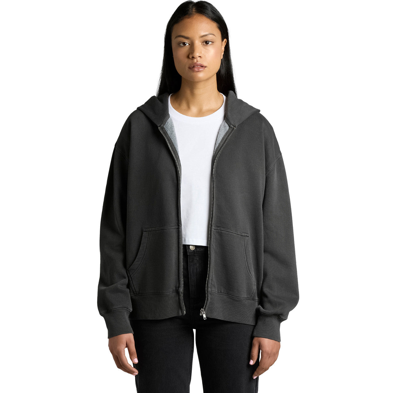 Wo's Relax Faded Zip Hood – Hoodie - FRONT