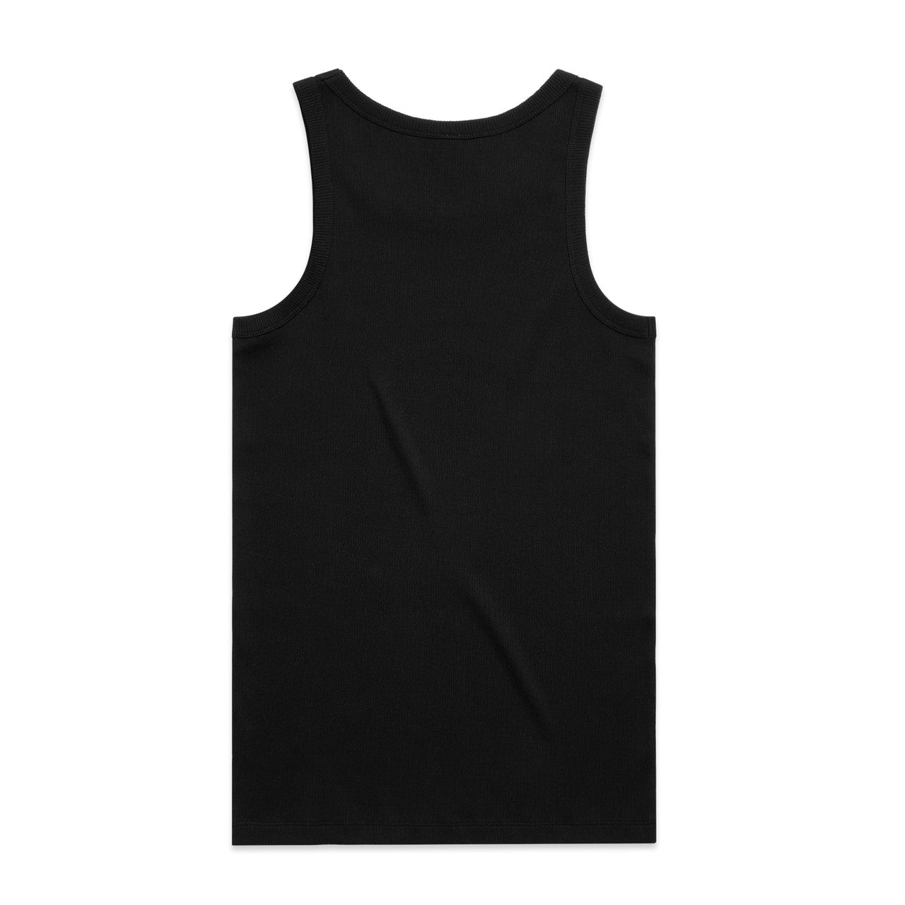Organic Rib Singlet – Tank Top - BLACK - BACK