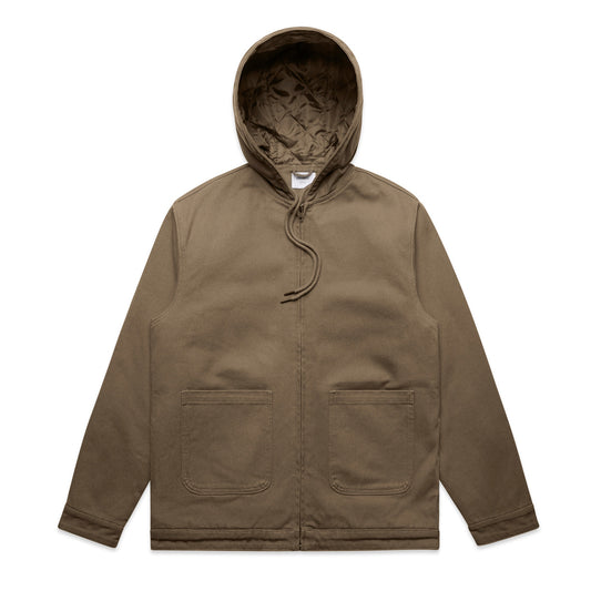 Canvas Heavy Hooded Jacket - Walnut