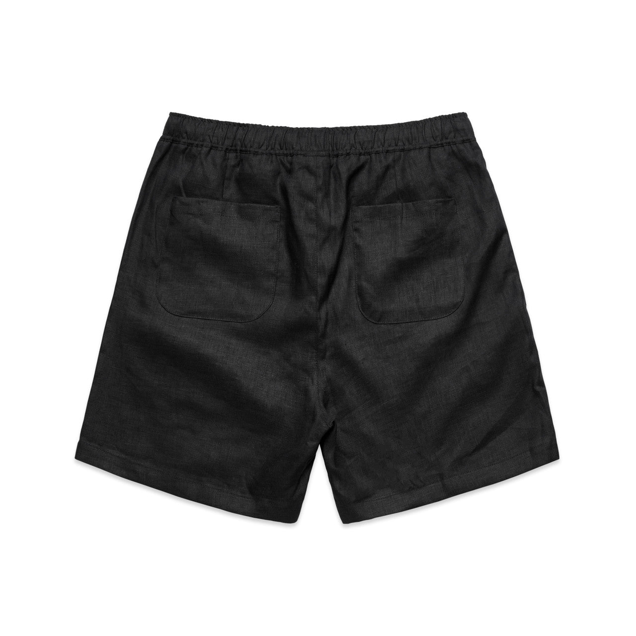 Linen Shorts 18" - BLACK - BACK