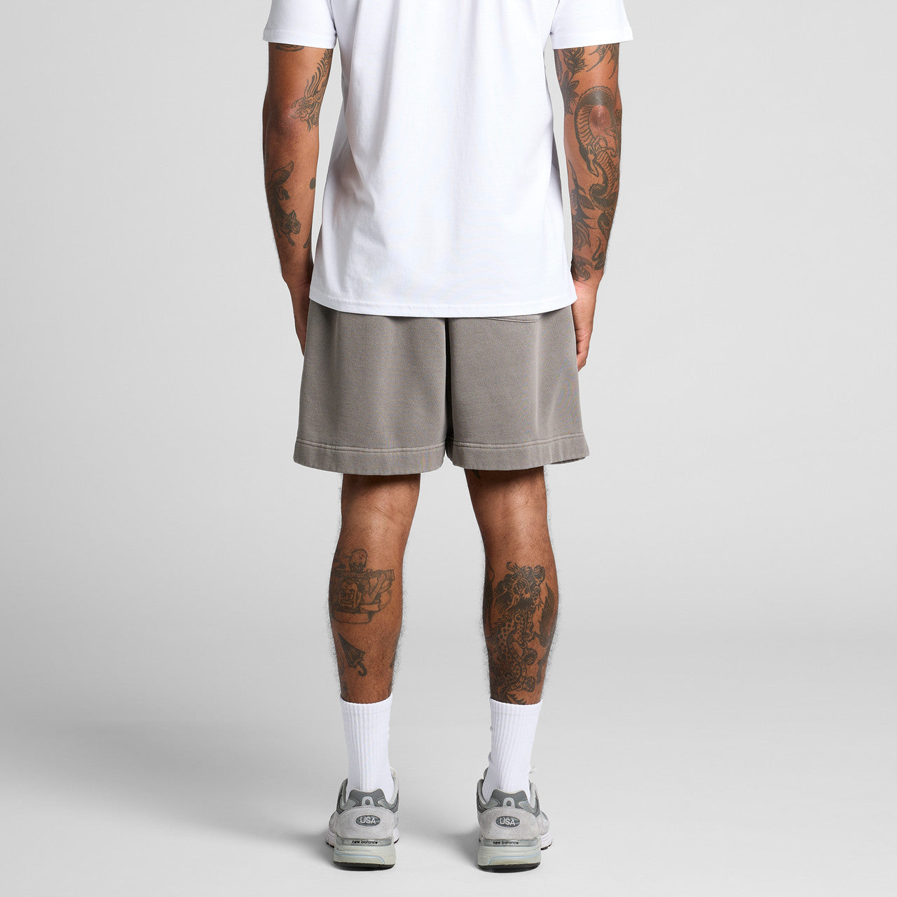 Relax Faded Track Shorts 18" - BACK