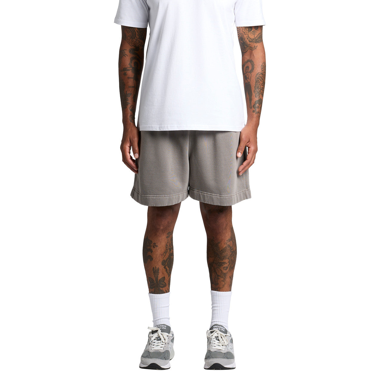 Relax Faded Track Shorts 18" - FRONT