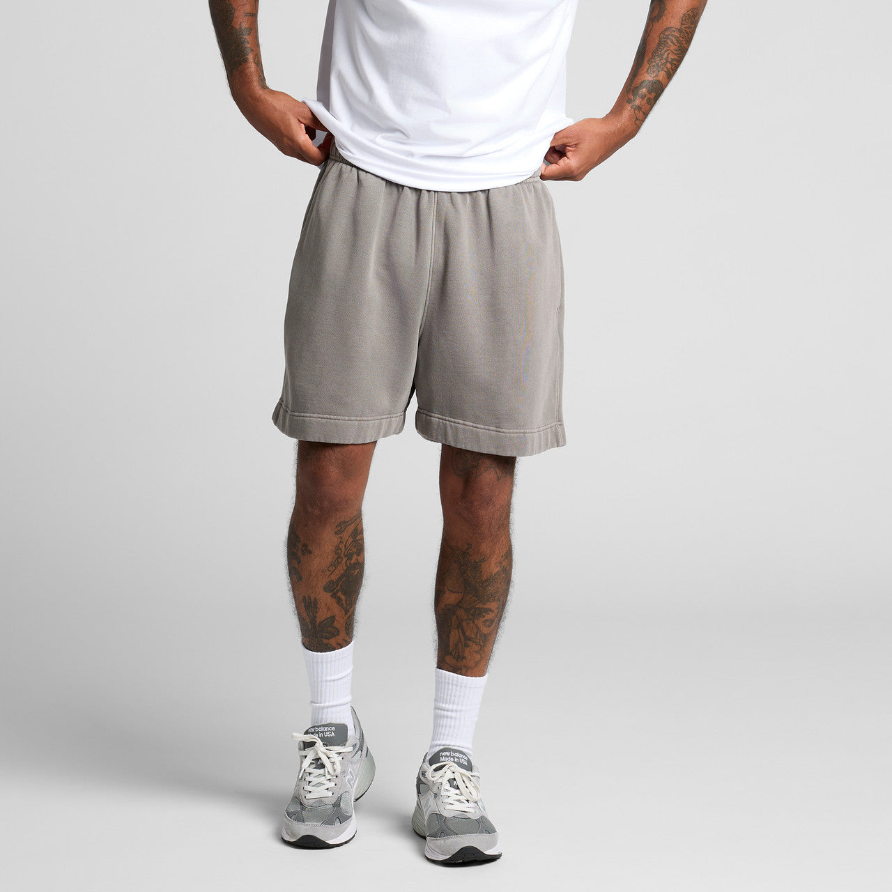 Relax Faded Track Shorts 18" - BACK