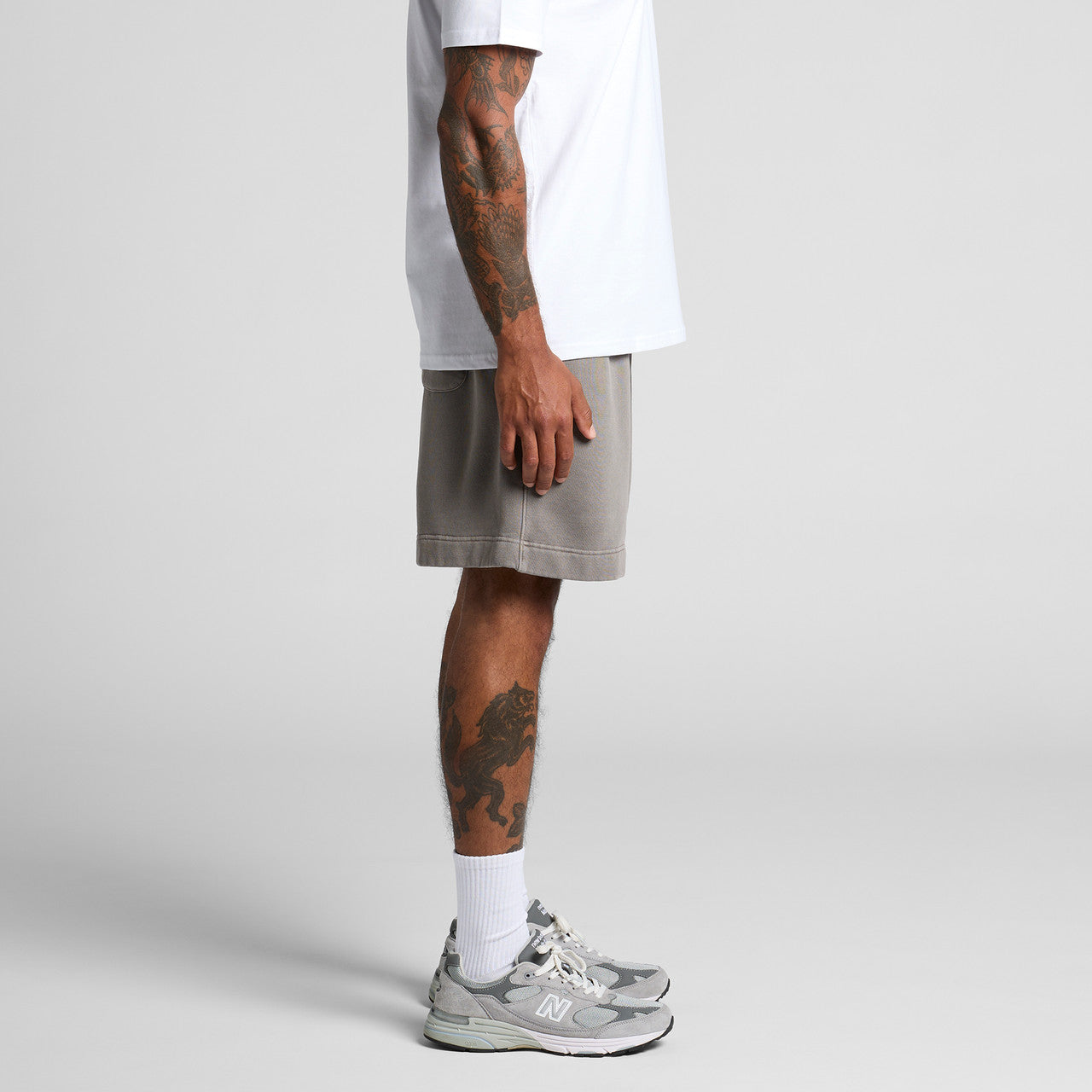 Relax Faded Track Shorts 18" - SIDE