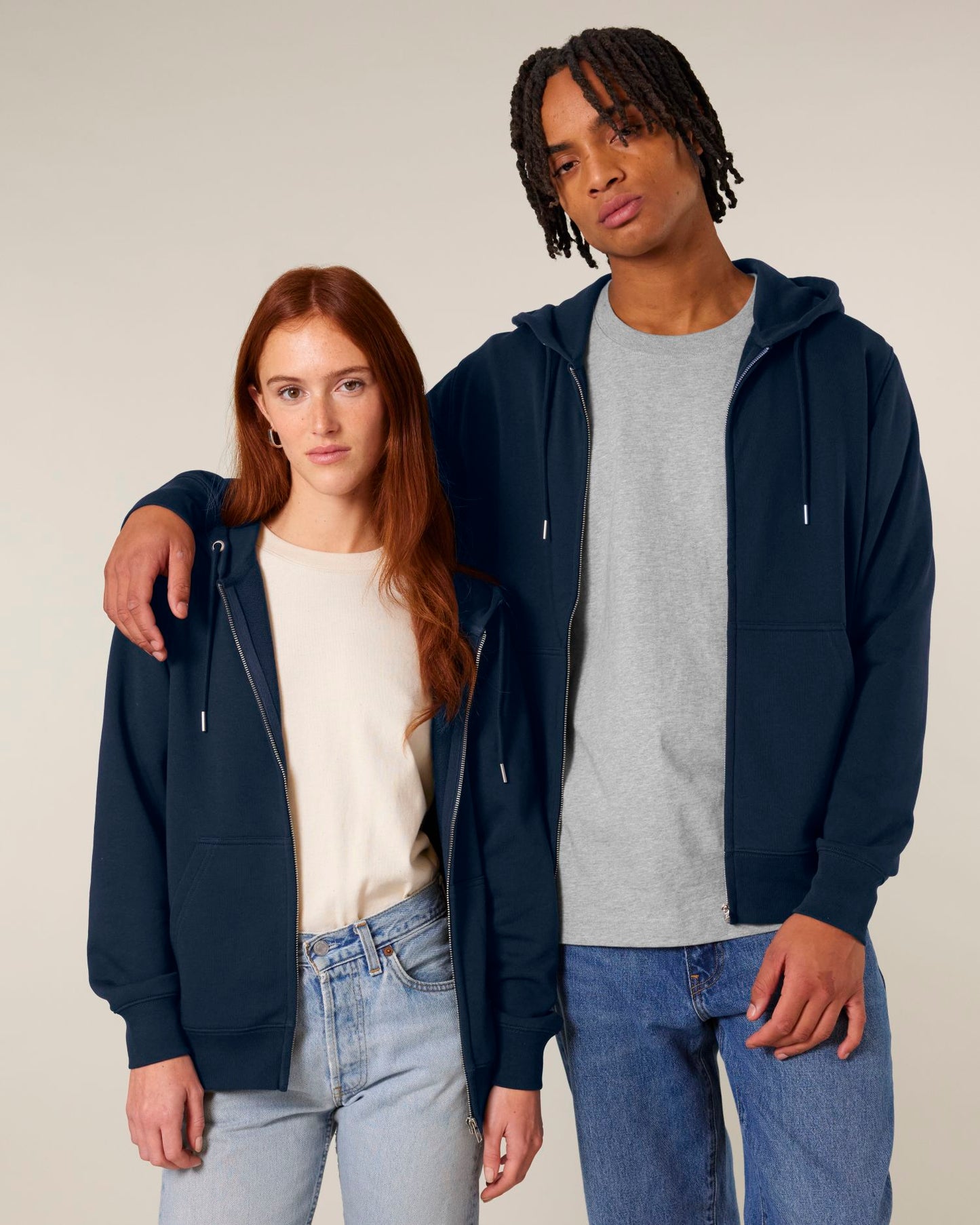 Connector 2.0 – Unisex Zip-thru sweatshirt - White