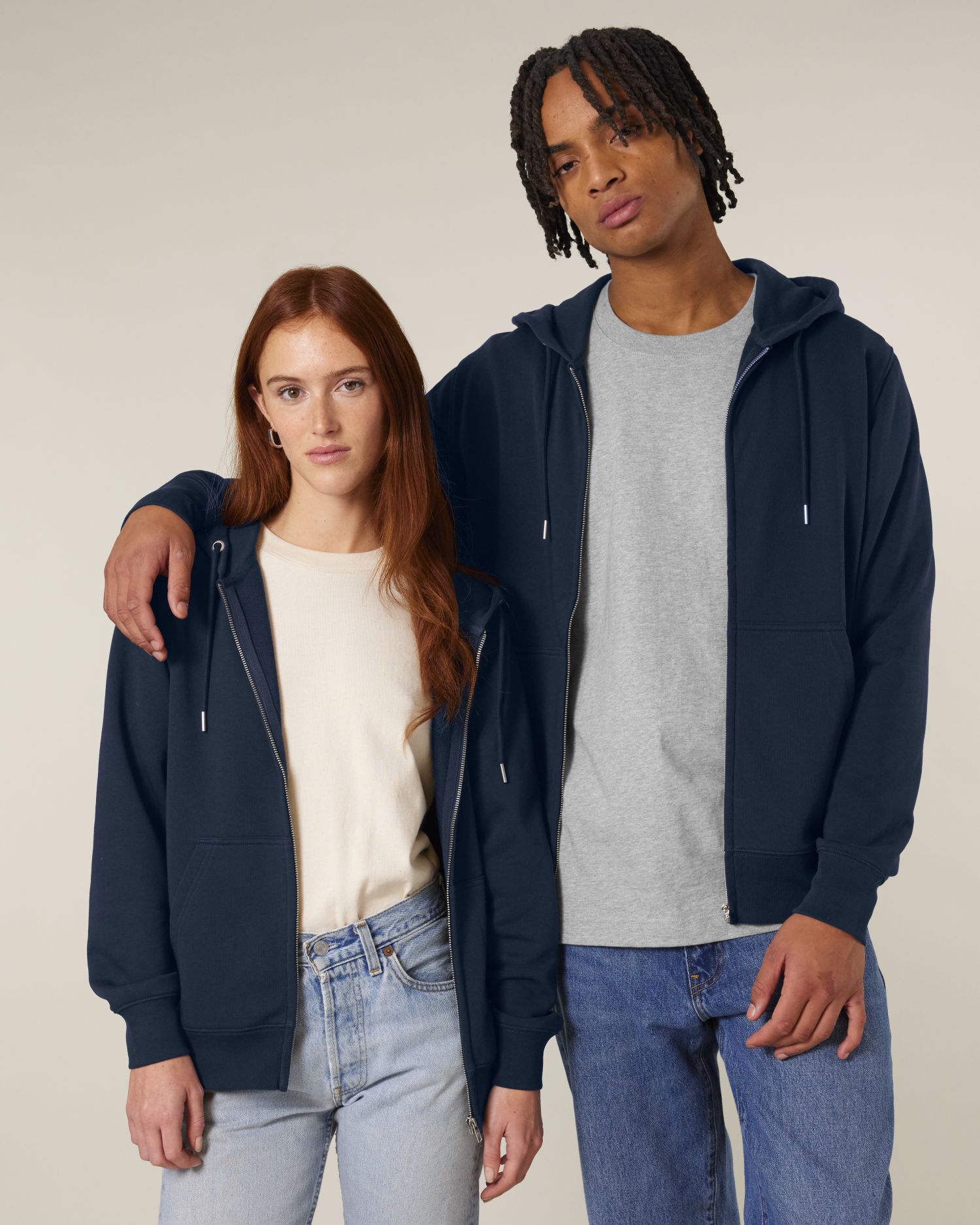Connector 2.0 – Unisex Zip-thru sweatshirt - White