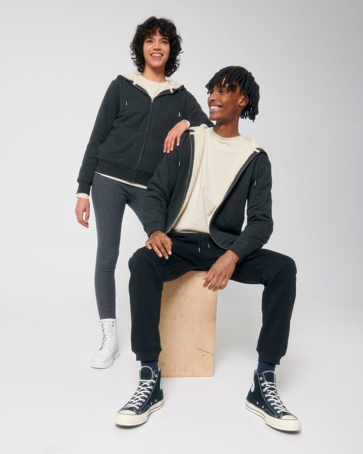 Hygger Sherpa – Unisex Zip-thru sweatshirt - Heather Sand